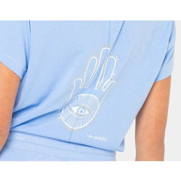 Peace Love World Love to Light Marilyn Tee I am Strength sz M Blue A596739 - Picture 2 of 8